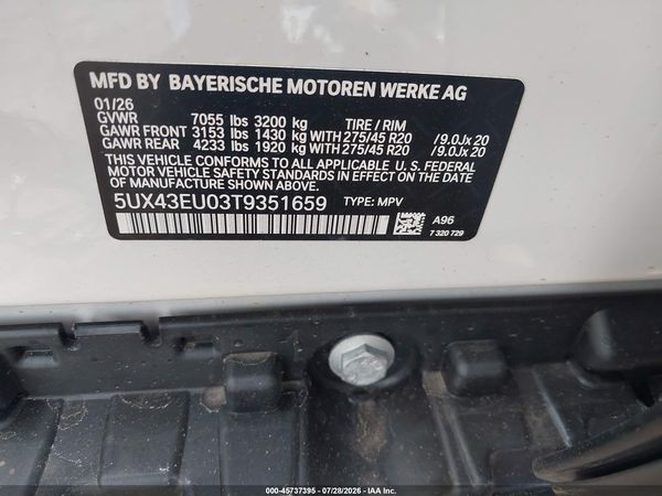 2026 BMW X5 PHEV XDRIVE50E