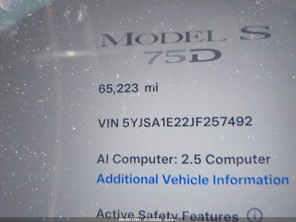 2018 TESLA MODEL S 100D/75D/P100D