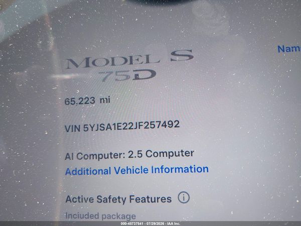 2018 TESLA MODEL S 100D/75D/P100D