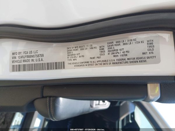 2022 JEEP GRAND CHEROKEE 4XE LIMITED 4X4