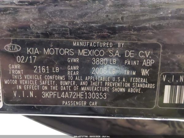 2017 KIA FORTE LX