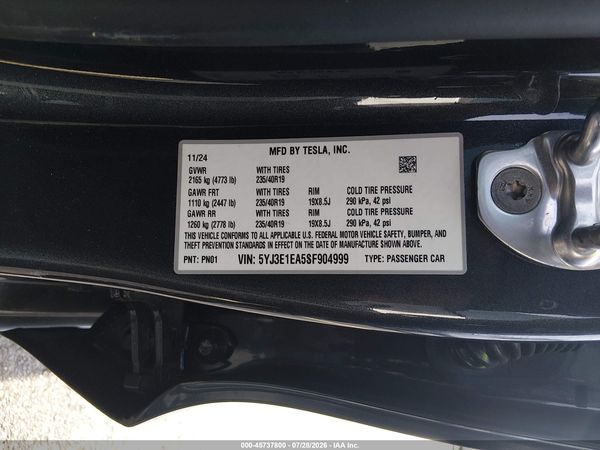 2025 TESLA MODEL 3