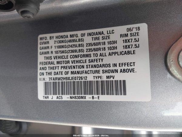 2018 HONDA CR-V TOURING
