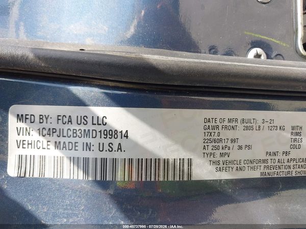 2021 JEEP CHEROKEE LATITUDE FWD