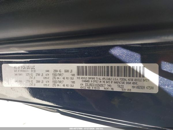 2019 RAM 1500 CLASSIC TRADESMAN  4X2 8' BOX