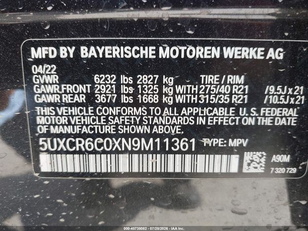 2022 BMW X5 XDRIVE40I