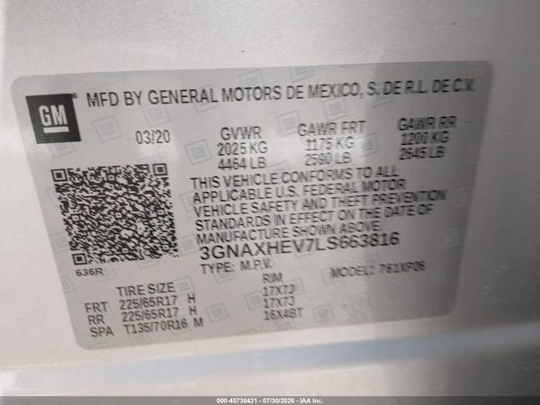2020 CHEVROLET EQUINOX FWD LS — I9