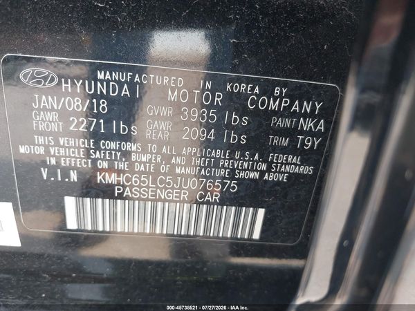 2018 HYUNDAI IONIQ HYBRID BLUE