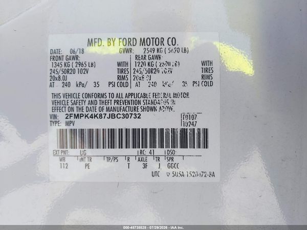 2018 FORD EDGE TITANIUM