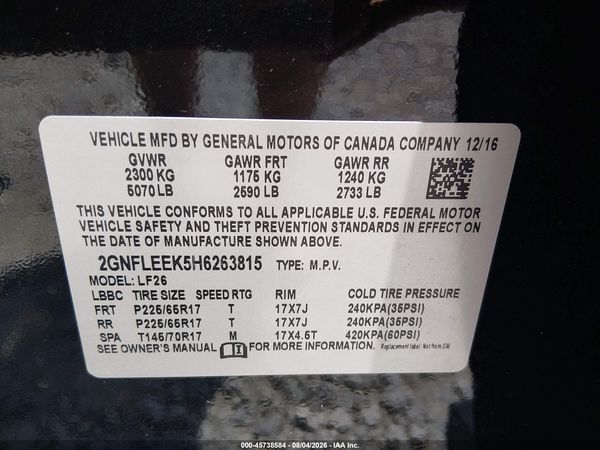 2017 CHEVROLET EQUINOX LS — I9