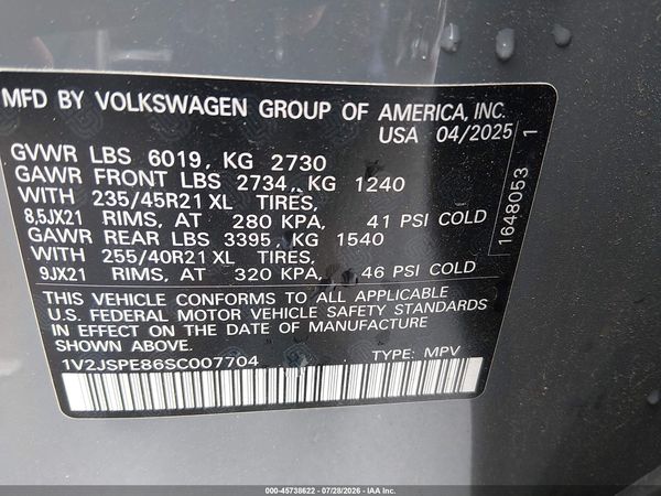 2025 VOLKSWAGEN ID.4 PRO S PLUS — I9