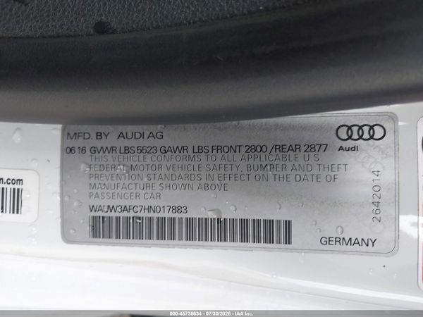 2017 AUDI A7 COMPETITION PRESTIGE
