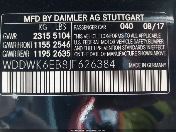 2018 MERCEDES-BENZ AMG C 43 4MATIC