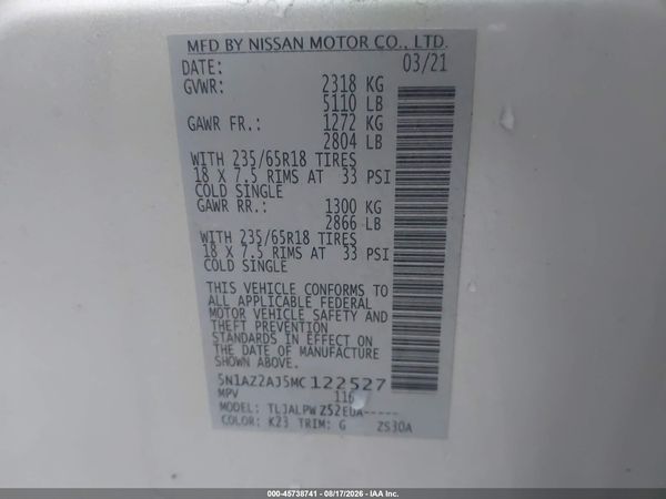 2021 NISSAN MURANO S FWD