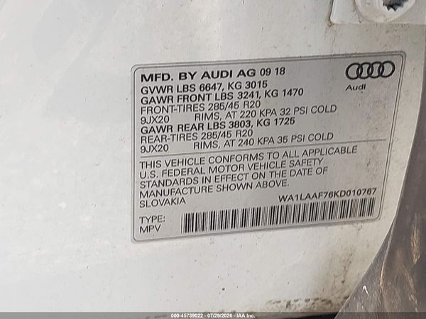 2019 AUDI Q7 55 PREMIUM