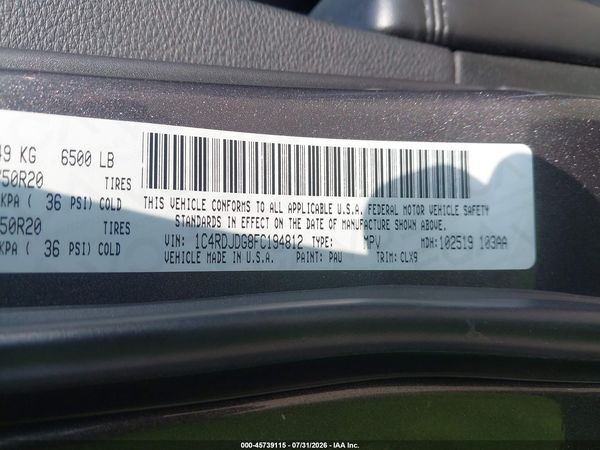 2015 DODGE DURANGO LIMITED