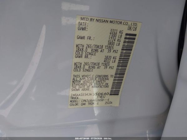 2018 NISSAN TITAN SV