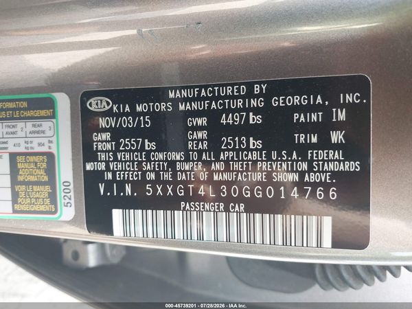 2016 KIA OPTIMA LX