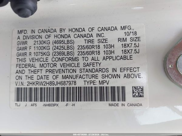2018 HONDA CR-V EX-L/EX-L NAVI