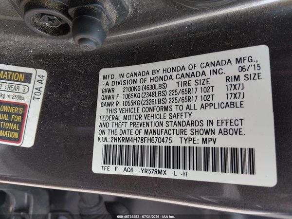 2015 HONDA CR-V EX-L