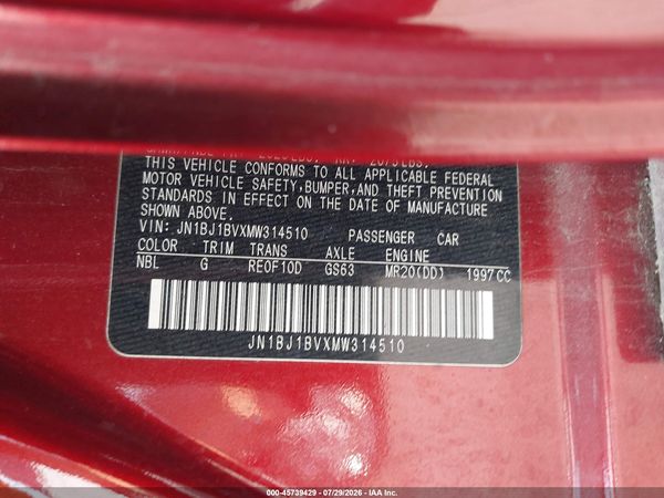 2021 NISSAN ROGUE SPORT SV FWD XTRONIC CVT — I9