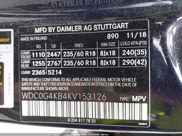 2019 MERCEDES-BENZ GLC 300 4MATIC