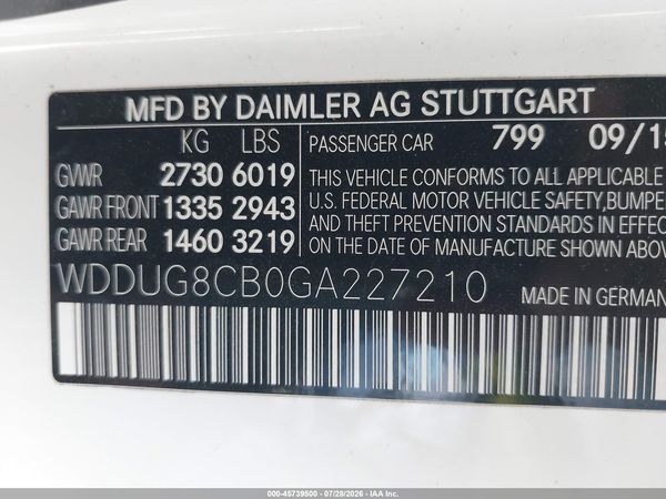 2016 MERCEDES-BENZ S 550 S550
