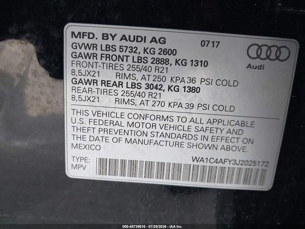 2018 AUDI SQ5 3.0T PREMIUM PLUS