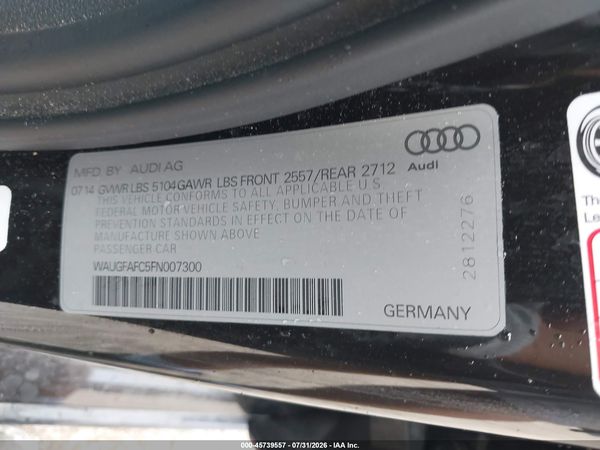 2015 AUDI A6 2.0T PREMIUM — I9