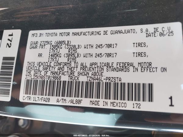 2025 TOYOTA TACOMA SR