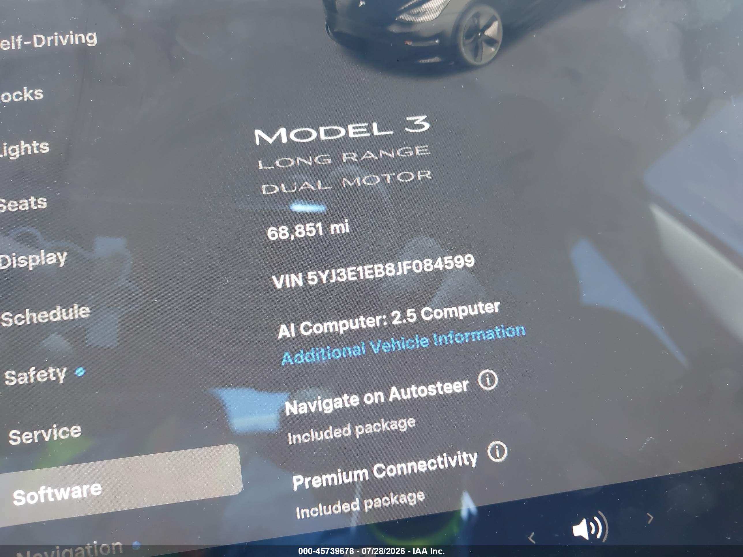 2018 TESLA MODEL 3 LONG RANGE/PERFORMANCE