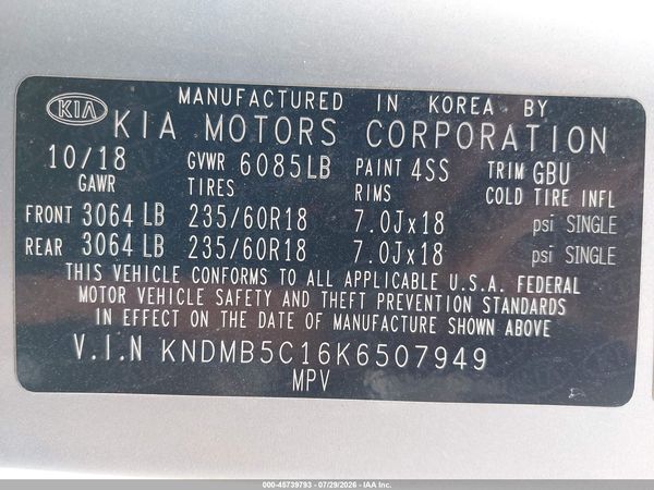 2019 KIA SEDONA EX