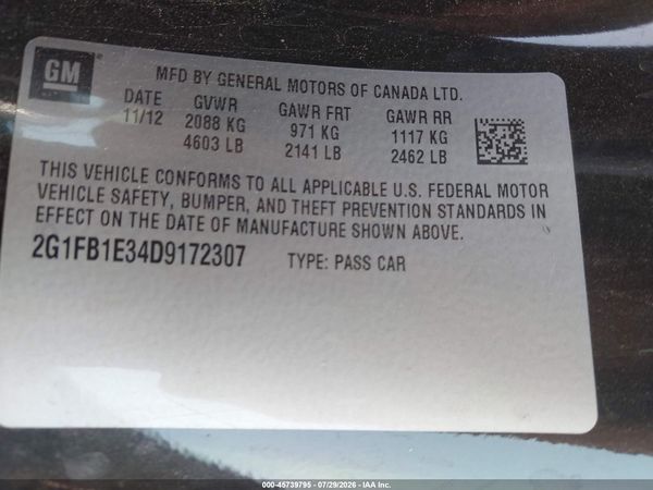 2013 CHEVROLET CAMARO 1LT — I9