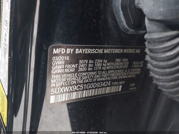 2016 BMW X3 XDRIVE28I