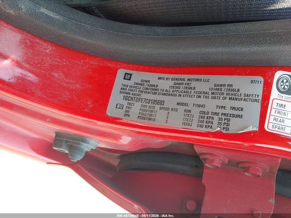 2012 CHEVROLET COLORADO LT W/2LT — I9