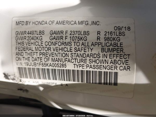 2019 ACURA TLX TECH   A-SPEC PKGS