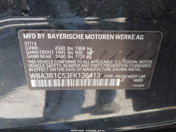 2015 BMW 320I