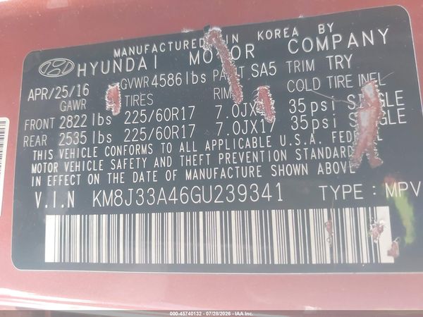 2016 HYUNDAI TUCSON SE