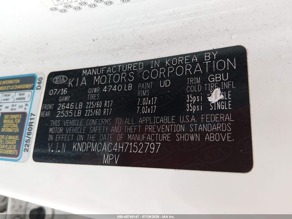 2017 KIA SPORTAGE LX