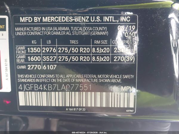 2020 MERCEDES-BENZ GLE 350 4MATIC