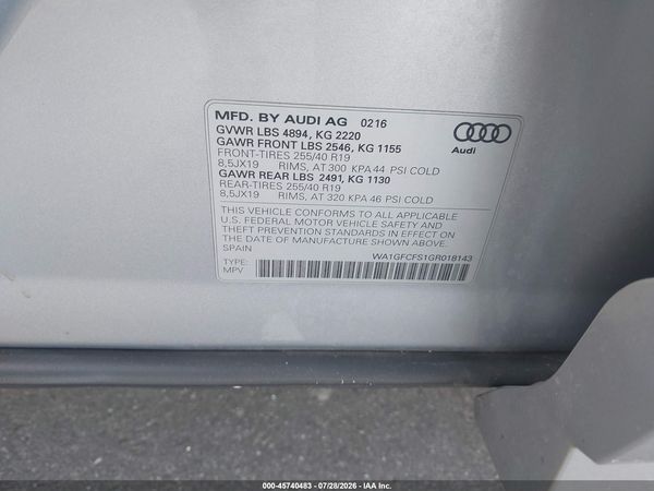 2016 AUDI Q3 2.0T PREMIUM PLUS