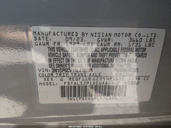 2024 NISSAN KICKS SV XTRONIC CVT — I9