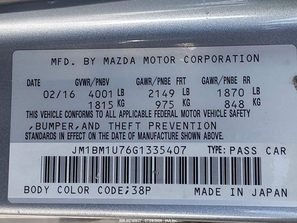 2016 MAZDA MAZDA3 I SPORT