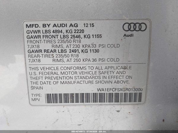 2016 AUDI Q3 2.0T PREMIUM PLUS
