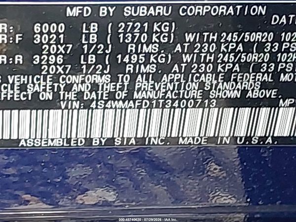 2026 SUBARU ASCENT LIMITED 8-PASSENGER — I9