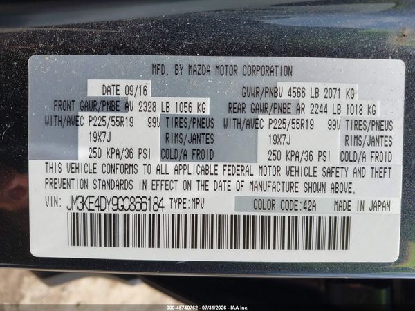 2016 MAZDA CX-5 GRAND TOURING