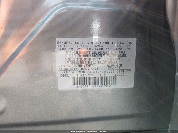 2020 NISSAN KICKS SV XTRONIC CVT