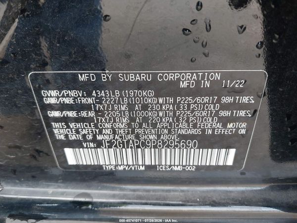 2023 SUBARU CROSSTREK PREMIUM — I9