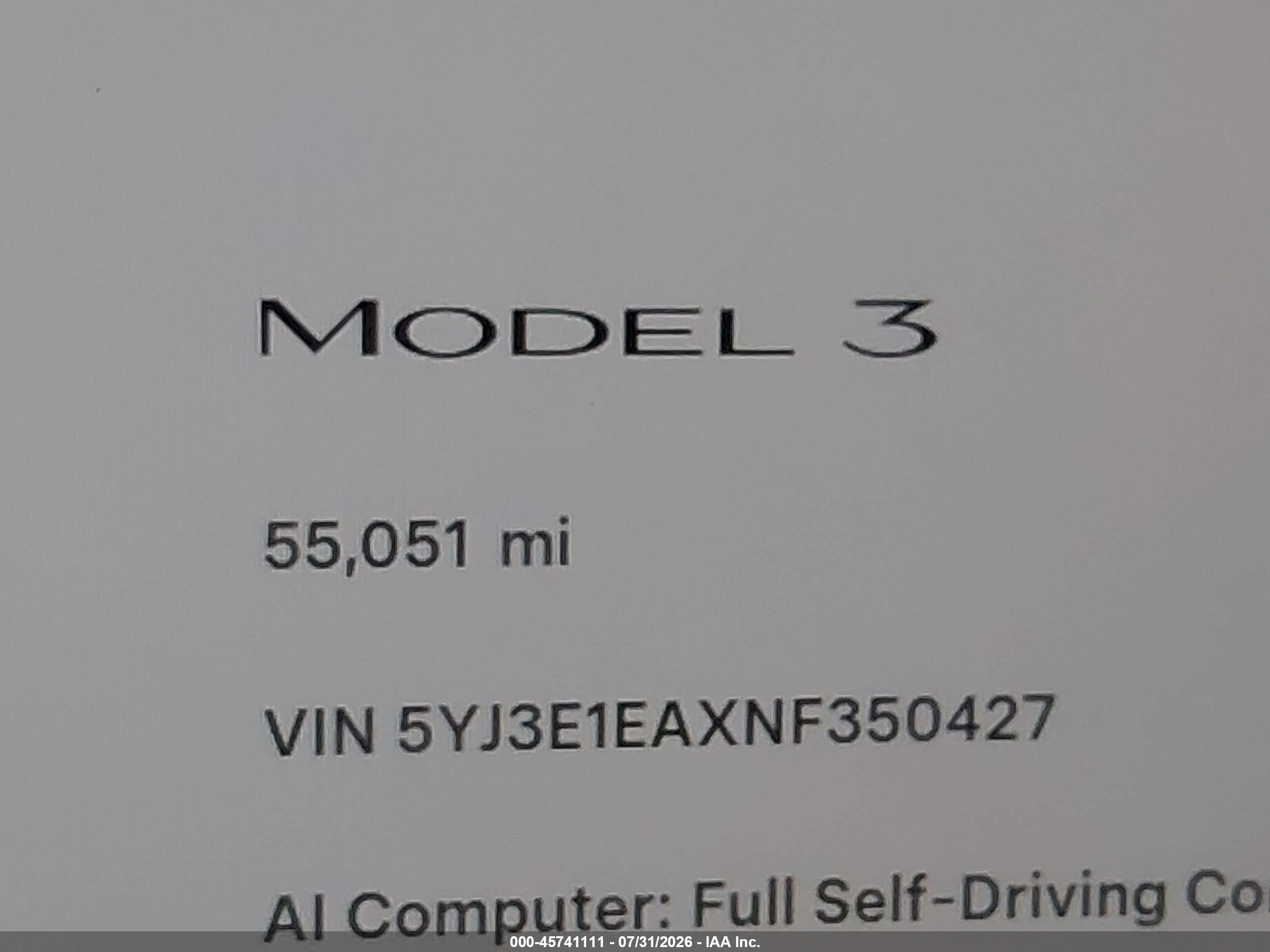 2022 TESLA MODEL 3 REAR-WHEEL DRIVE
