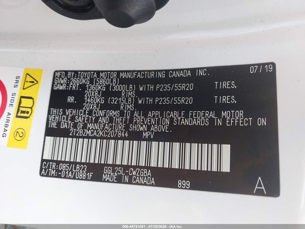 2019 LEXUS RX 350 350 Standard
